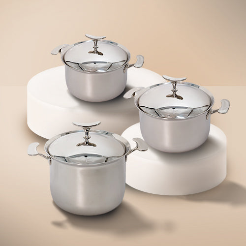 3-Piece Stainless Steel Stock Pot Set