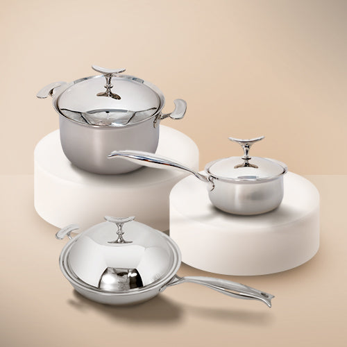 3-Piece Stainless Steel Cookware Set