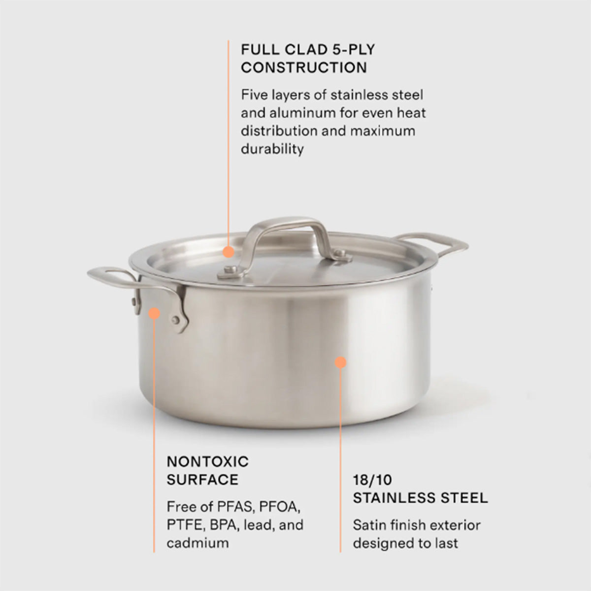 Curmet 5-Ply Stainless Steel 8 Quart Stockpot