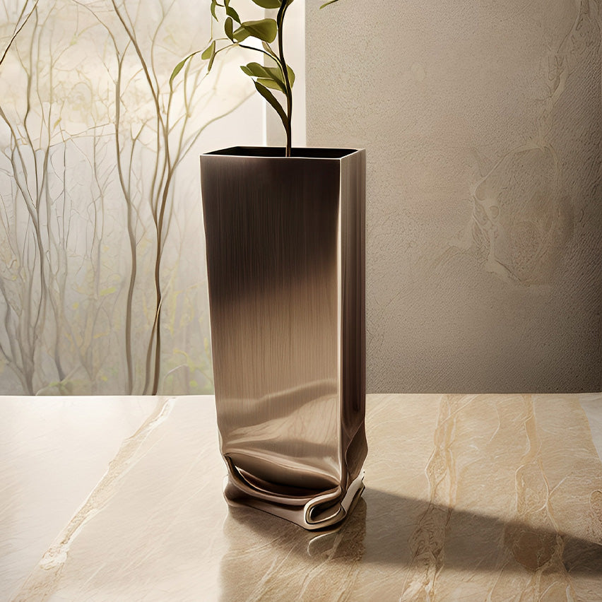 Enchanted Steel Crushed Blossom Vase