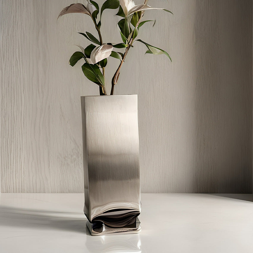 Enchanted Steel Crushed Blossom Vase