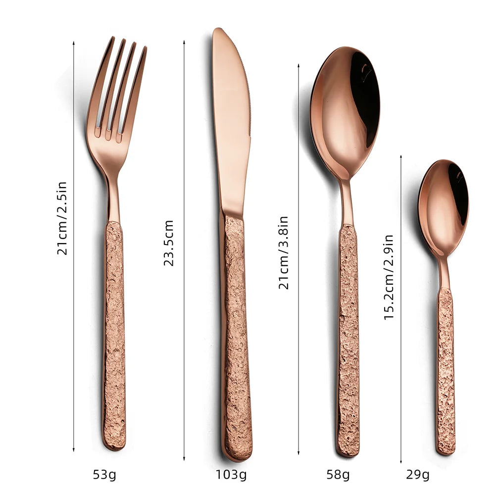 4Curmet Hammered Cutlery Set