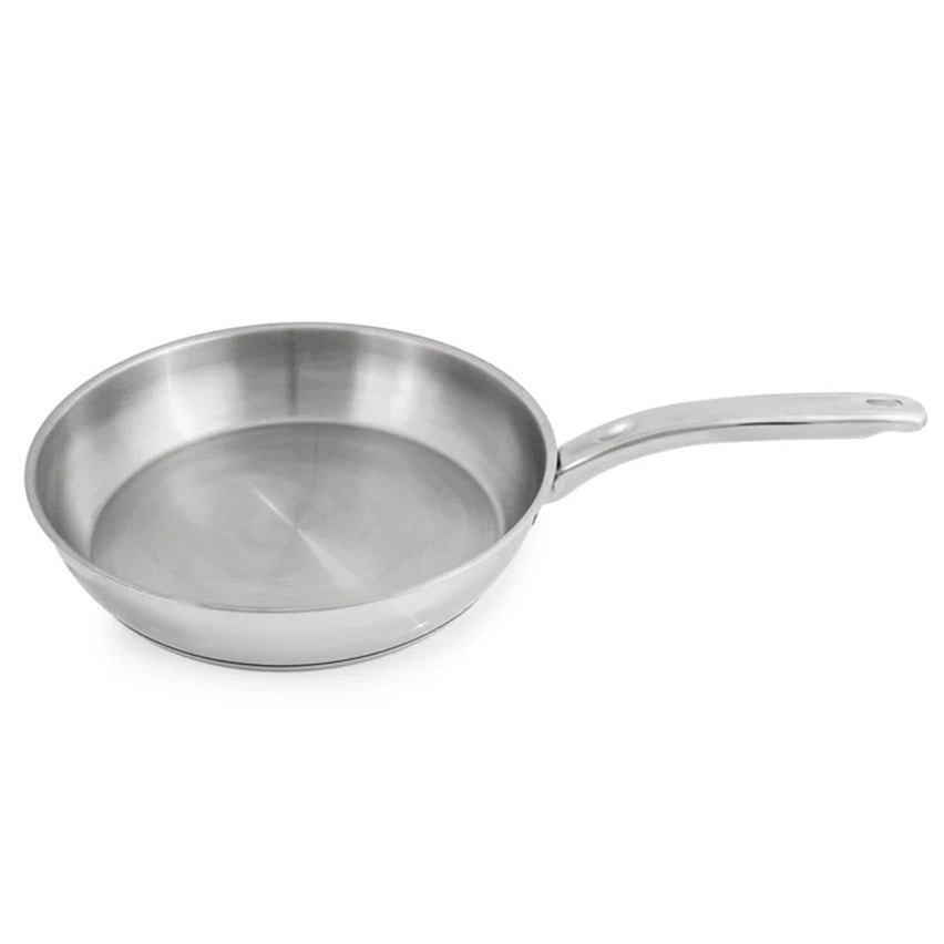 Curmet Essentials Belly Shape 18/10 Stainless Steel 10.5" Skillet with Stainless Steel Lid 2.5Qt.