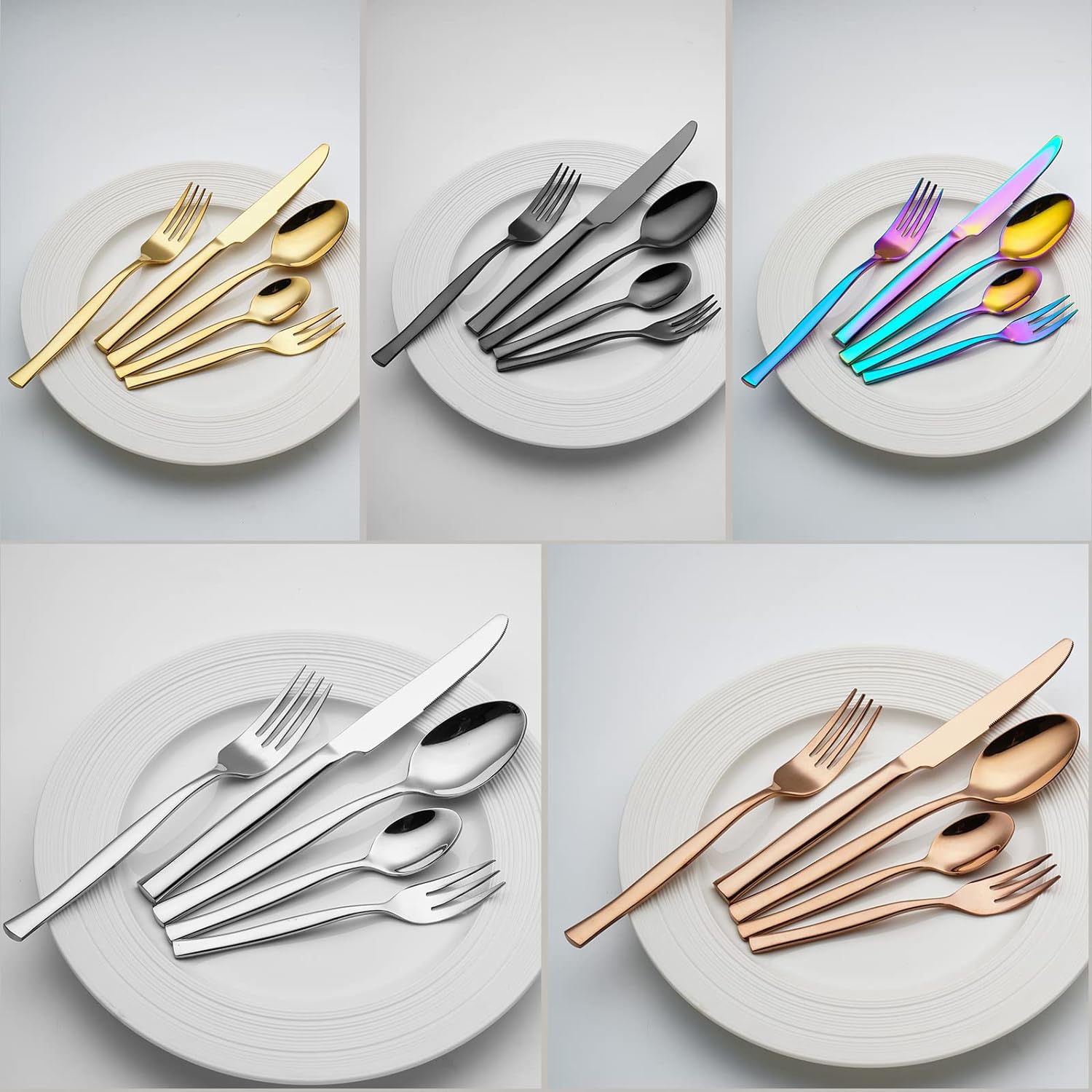 Curmet Contour Handle Five-Piece Flatware Set