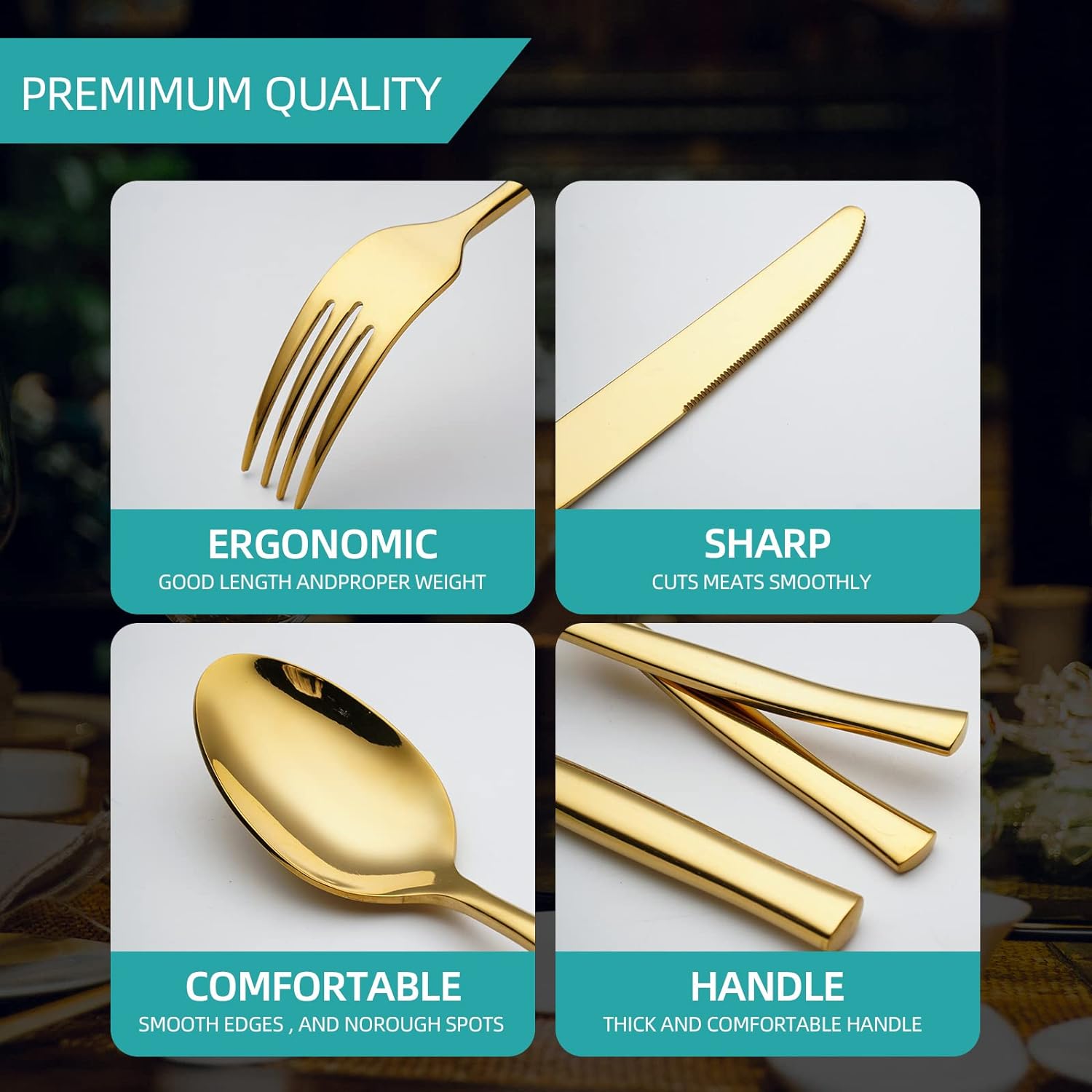 Curmet Contour Handle Five-Piece Flatware Set