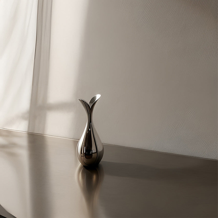 Ethereal Whisper Steel Vase