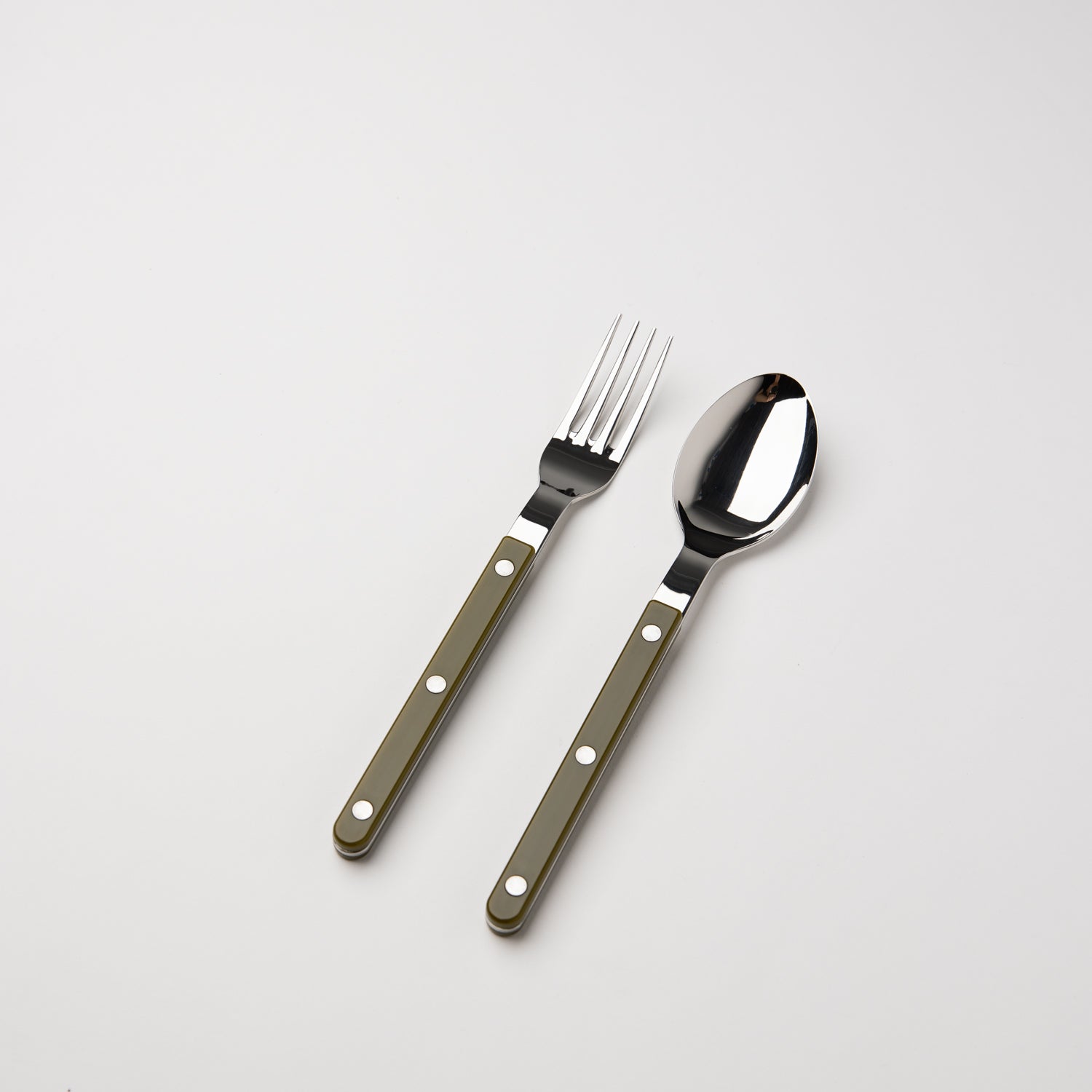 Curmet Bistrot Shiny Flatware, Green Fern