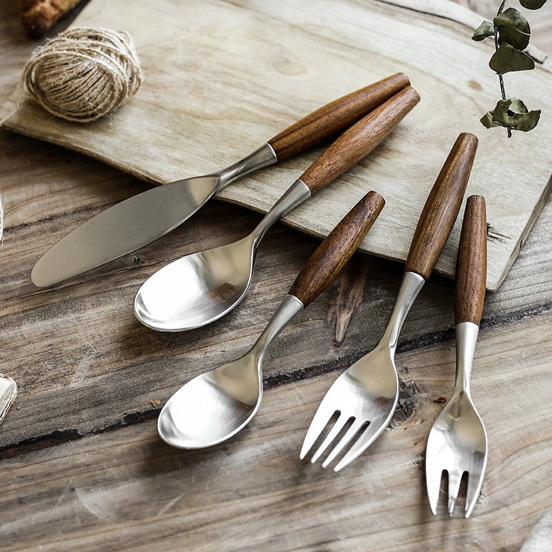 Wood Handle Stainless Steel Flatware