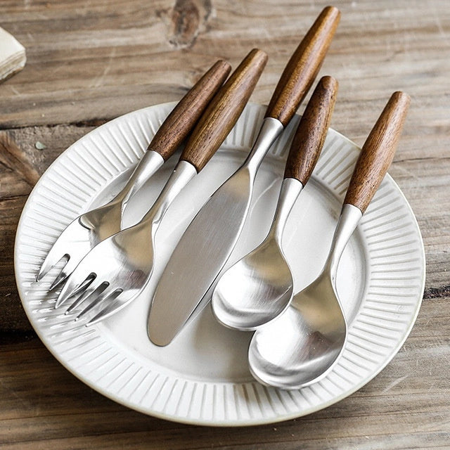 Wood Handle Stainless Steel Flatware